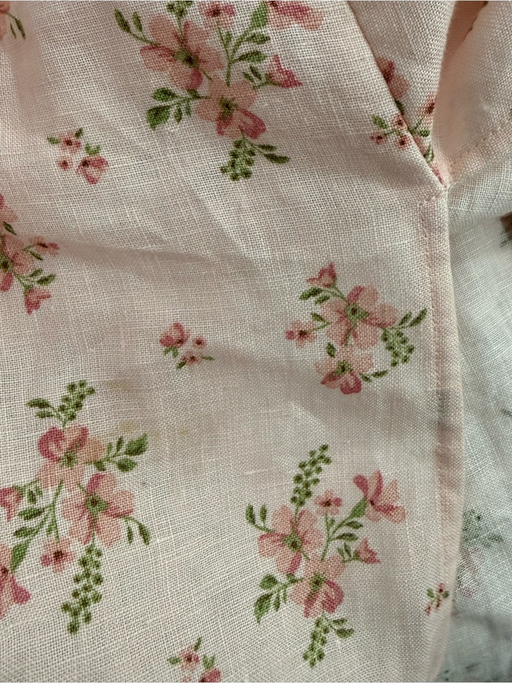 & Other Stories light pink floral linen smocked puff sleeve side slit dress - Picture 11 of 15